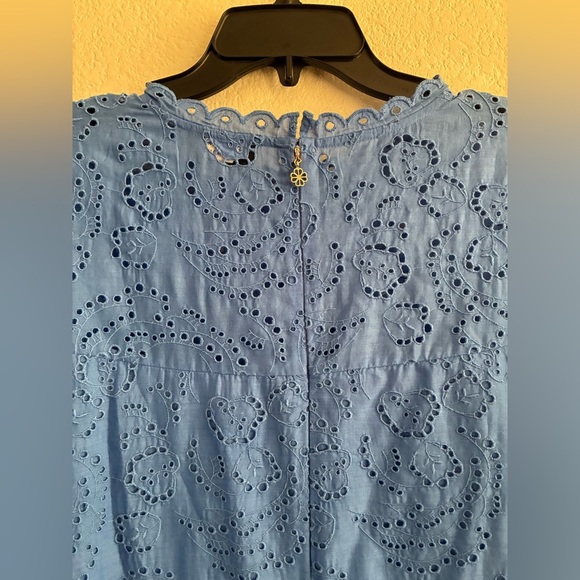 Kate Spade Floral Eyelet Puff Sleeve Dress in Blue 10 - Picture 8 of 16